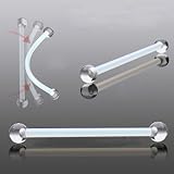 Pregnancy Flexible Belly Retainer with Clear UV, Nickel and Allergy Free - 14G - 1