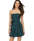 Nine West Strapless Empire-Waist Dress with Gathered Pleating