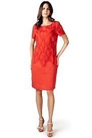 Per Una Linen Blend Leaf Embroidered Shift Dress