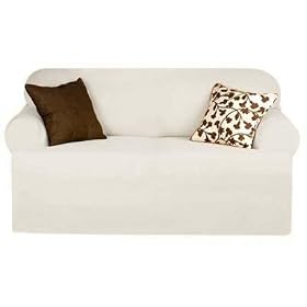 Sofa Slipcover T-Cushion- Canvas Soft Weave- Birch