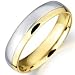 5mm Court Wedding Band In 18 Carat Yellow and White Gold