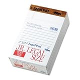 TOPS Perforated Junior Legal Pads, Jr. Legal Rule, 5 x 8, White, 50-Sheet 12/pk