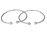 Pointy Ridged Belt .925 Sterling Silver West Indian Bangles (Pair)