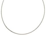 14k White Gold Round 2mm Italian Flexible Omega Chain Necklace, 18