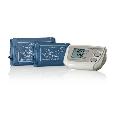 LifeSource UA-774AC Dual Memory Auto Inflate Blood Pressure Monitor with Medium and Large Cuff and AC Adapter