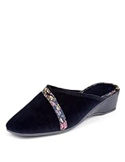 Classic Collection Floral Braid Wedge Mule Slippers