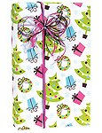 CHRISTMAS TREE WREATH POLKA DOTS Gift Wrap Wrapping Paper - 16ft Roll