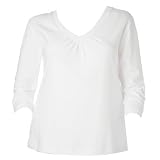 Plus Bay Studio 3/4 Sleeve Gathered V-Neck Top