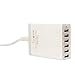 ETvalley 50 Watt Multi-Port 6 Port USB Outlet Charger High Speed for Apple iPhone iPod iPad Samsung Android Tablets and Others (White)