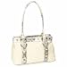 Bone Woven Purse with Beige Croco Trim