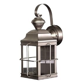 Heath Zenith SL-4144-NB Motion-Sensing Four-Sided New-England Style Lantern, Brushed... by Heath/Zenith