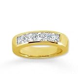 18k Yellow Gold 5 Stone 1 1/2Ct Diamond Anniversary Band