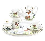 Wings Of Grace Miniature Porcelain Butterfly Tea Service Teaset Collector's Delight