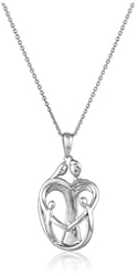Sterling Silver Parents and Two Children Pendant Necklace
