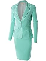 RubyK Womens Classic Slim Fit Blazer and Skirt Suit Set
