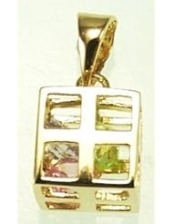 Kala-isjewels - Ladies 18ct Gold Plated Multicolor CZ "" Love in cage "" Pendant ( 1"" )