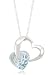 10k White Gold Heart Aquamarine Pendant, 18