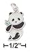 Sterling Silver 13x17mm Enamel Panda Bear Charm With Moveable Head Body