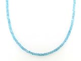 14k Yellow Gold 2-3.5mm Faceted Apatite Beaded Necklace, 17.5