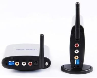 AFUNTA Wireless Audio Video Transmitter and Receiver for DVD, DVR, CCD camera, IPTV, Satellite STB, Digital STB and other AV Output Devices (2.4GHz 4 channel with IR remote 150m)