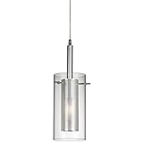 IMAGE OF Dainolite 30961-CM-PC Single Pendant-Clear Glass with Mesh Insert, Polished Chrome
