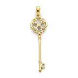 14K GH/I1 Diamond Key Pendant