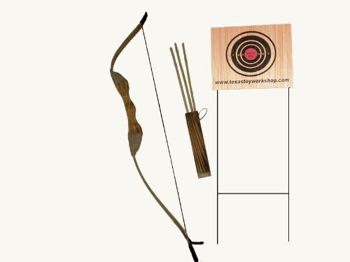 Bow and Arrow with Quiver Set, Bow for Practice, Wooden Bow and Arrow, Cowboy and Indians, Crossbow, Brave, Children's Wooden Bow and Arrow Set; Kids Youth Toy-for Archery Hunting Playing-rubber Tip for Arrows; Bow and Arrow Target Set; Archery