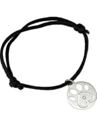 14k White Gold 6.5-8" Our Cause for PawsTM Pendant Bracelet Jewelry W/.02 Ct Black CoRound W/Packaging