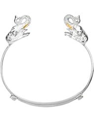 Heart U Back Sterling Silver Elephant Bangle Bracelet