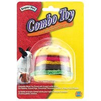 Super Pet ComboToy Wood Hamburger and Loofa Bites Small Anim