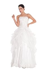 Strapless Applique Lace-Up Bubble Dress Wedding Dress 
