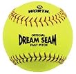 Worth Dream Seam 12" Fastpitch Softball, Yellow ASA, Dz