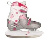 Produkt-Bild: Nijdam Junior Eishockey Schlittschuhe Kinder gr&ouml;&szlig;enverstellbar (27 - 30||silber wei&szlig; rosa)