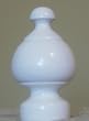 Sherwood Wood Finial in White finish for a 1-3/8" dowel rod - 2/pack [CAPITOL CITY LUMBER]