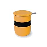 Curve Asian Style Tea Cup w/ Infuser & Lid - Mandarin
