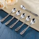 SILVER DEMITASSE SPOONS - SET OF 6 SILVER PLATED GRAPE DESIGN DEMITASSE SPOONS - demitasse