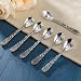 SILVER DEMITASSE SPOONS - SET OF 6 SILVER PLATED GRAPE DESIGN DEMITASSE SPOONS - demitasse