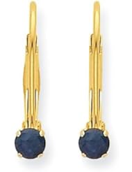 MadiK® 14k Yellow Gold Genuine Sapphire September Birthstone Leverback Earrings