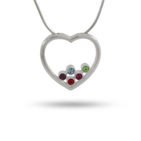 31aZcT1MtrL Sterling Silver Swarovski Crystal Birthstone Heart Pendant. Personalize it at EvesAddiction!