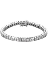 18K White Gold - 9 1/6 ct Tw Princess-Cut Diamond Tennis Bracelet