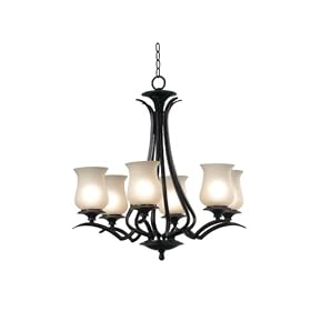 Kenroy Home 80586ORB Bienville Six Light Chandelier with 5-Inch Pale Amber Scavo Glass... by Kenroy Home