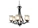 Kenroy Home 80586ORB Bienville Six Light Chandelier with 5-Inch Pale Amber Scavo Glas...