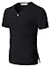 H2H Men's Vintage Eyelet T-Shirts with V-Neck Short Sleeve