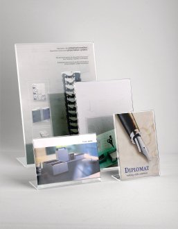 Menü-Kartenhalter A5 Glasklar, L-Ständer