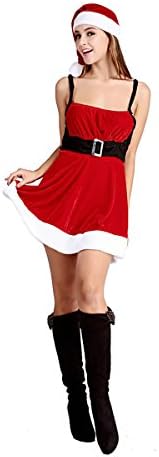 Ladies Sexy Christmas Xmas Costume Outfit Set Mrs Santa Claus Fancy Dress
