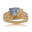 Natural Trillion Cut Blue Topaz with Fluted Yellow Gold Band