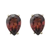 14k Yellow Gold 7x5mm Garnet Pear Stud Earrings
