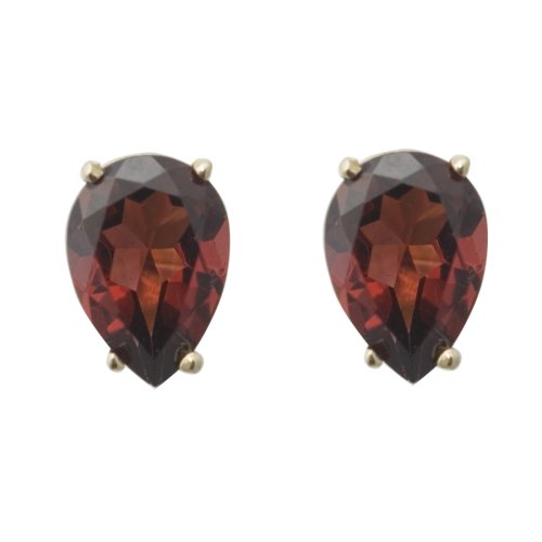 14k Yellow Gold 7x5mm Garnet Pear Stud Earrings