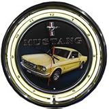 Ford Mustang, Neon Clock, Bright 16 inch Neon
