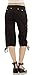 Classic Designs Womens Stretch Poplin Cargo Capri with Fabric Belt